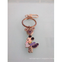 Mickey Mouse émail porte-clés avec plaqué or (GZHY-KC-023)